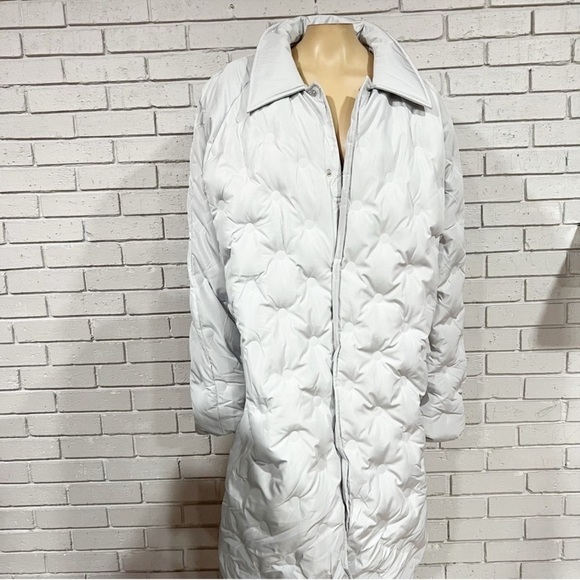 Asos Light Grey Puffer Trench Coat - Picture 1 of 6